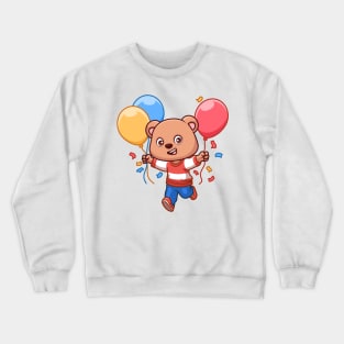 Birthday Bear Cute Cartoon Crewneck Sweatshirt